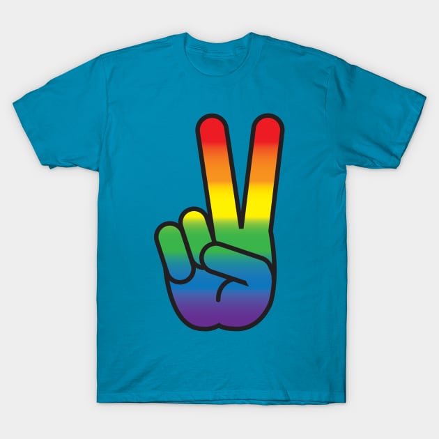 Gay pride peace sign T-Shirt by Portals